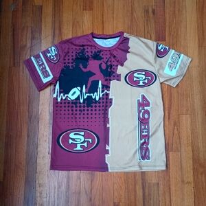 Men's San Francisco 49ers Football Short Sleeve Shirt Jersey Top XL